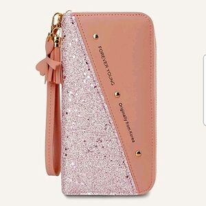 💖Tassel Charm Contrast Glitter Wallet